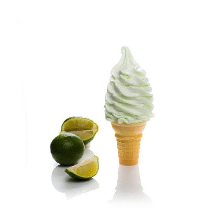 Advertising photo of lime flavored ice-cream